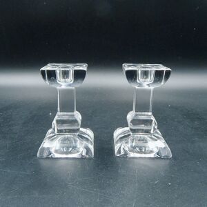 Villeroy & Boch Crystal Siena Square Candle Holder 4 Inch Pair Set Of 2 Austria